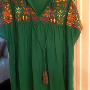 Boho print short sleeve top